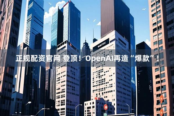 正规配资官网 登顶！OpenAI再造“爆款”！